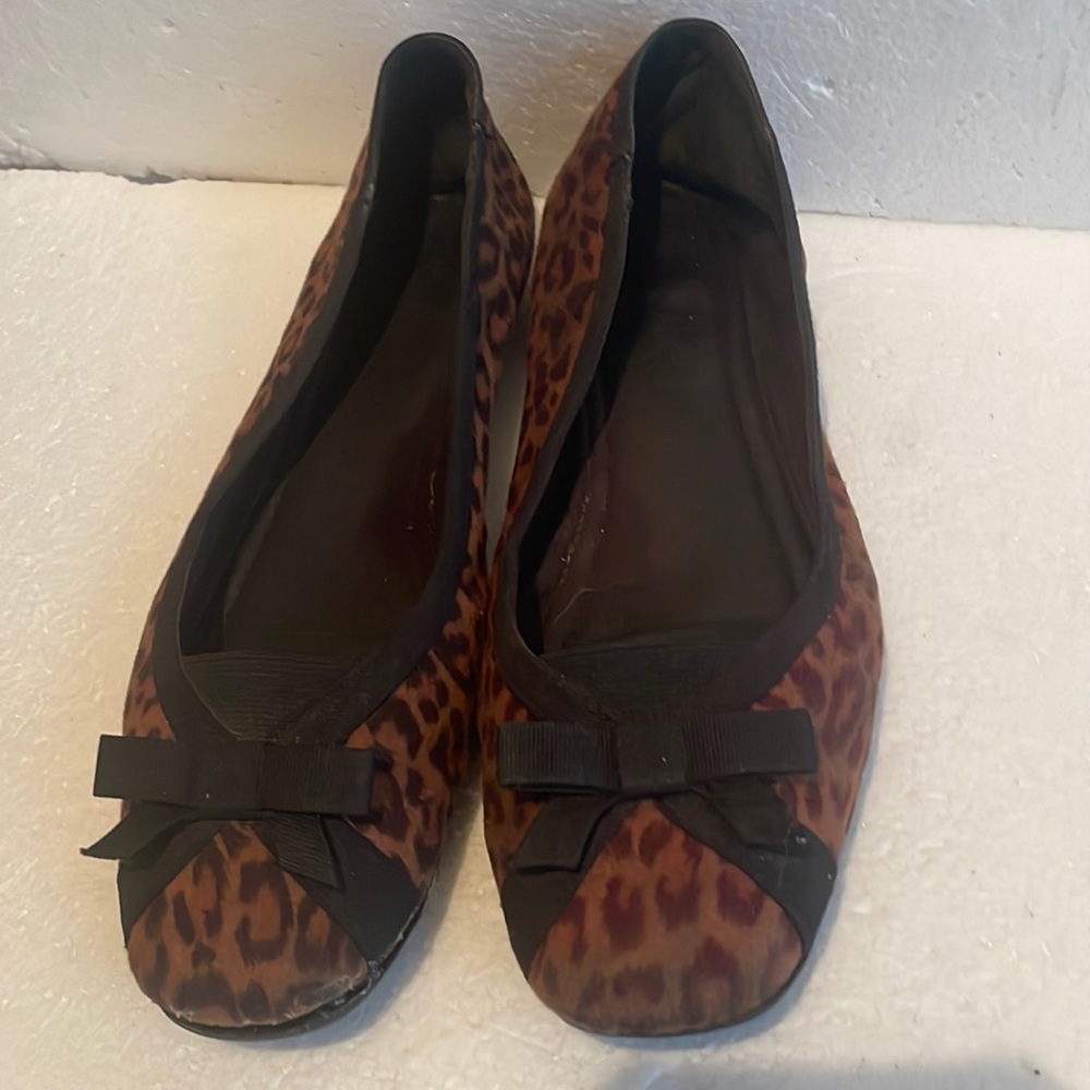 Sam & Libby ballet flats SLZAMA leopard print slip on shoes bows women’s size 7